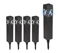 Relaxdays Lampe Solaire pour extérieur, en Set de 5, étanche, détecteur crépusculaire, LED, HLP : 41 x 6 x 6 cm, Noire