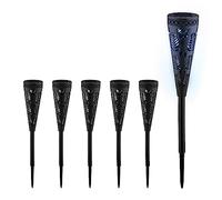 Relaxdays Lampe Solaire pour extérieur, Set de 6, Originale, Ressemble à Une Torche, avec Piquet, HD : 41x7 cm, Noire