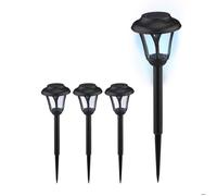 Relaxdays Lampe solaire pour votre extérieur en set de 4 LED avec piquet éclairage moderne HD : 39 x 11 cm noire
