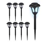 Relaxdays Lampe Solaire pour Votre extérieur, en Set de 8, LED, avec Piquet, éclairage Moderne, HD : 39 x 11 cm, Noire