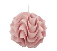 Relaxdays Lampe Suspendue, plafonnier Original, HxD 137 x 34 cm, Abat-Jour plissé Tissu, Salon et Chambre, Rose