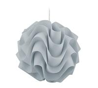 Relaxdays Lampe suspendue, plafonnier original, HxD 137 x 34 cm, abat-jour plissé tissu, salon et chambre, gris clair