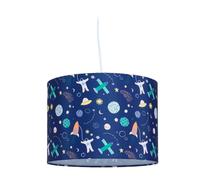 Relaxdays Lampe suspendue pour chambre d’enfant, motif espace, HxD : 155x35 cm, suspension, lustre planètes, multicolore