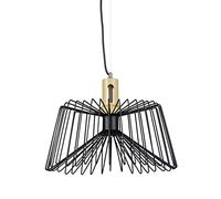 Relaxdays Lampe suspension cage GRID bois métal lampe de plafond design industriel retro HxlxP: 145 x 40 x 40 cm forme trapèze, bronze