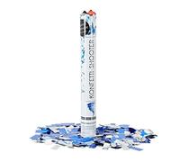 Relaxdays Lanceur de confettis canon cotillons 40 cm décoration portée 6-8 m fête anniversaire, bleu