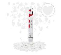 relaxdays Lanceur de confettis cœurs 40 cm, Party Popper, Pluie de cotillons fête Carnaval Coeurs, Blanc