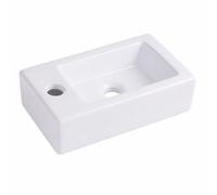 Relaxdays Lavabo carré avec perçage robinet