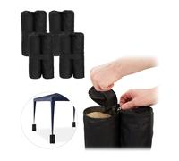 Relaxdays Lestage Pavillon Jeu De 4, Socle, Lestages Pour Tentes, Sacs De Sable, Poids Noir