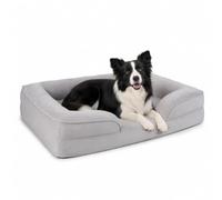 Relaxdays Lit orthopédique pour Chien, Gris | H x L x P : 17 x 89 x 63 cm, mousse à mémoire, étanche, polyester