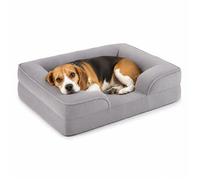 Relaxdays Lit orthopédique pour chien H x L x P : 17 x 71 x 58 cm mousse à mémoire étanche polyester gris