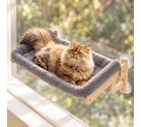 relaxdays Lit pour Chat à ventouses pour fenêtre avec Coussin, Gris | Hamac pour chat