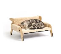 Relaxdays Lit surélevé pour chat en peluche