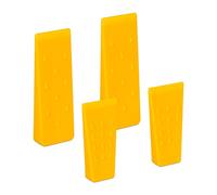 Relaxdays Cales d’abattage, Lot de 4, 14 & 21 cm, Plastique, Coins dentelés, Accessoires pour Le fendage du Bois, Jaune