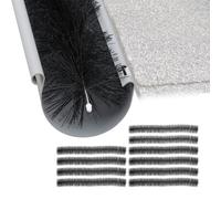 Relaxdays Brosse de gouttière, Set de 10, Protection de gouttière, Contre Feuilles, Oiseaux, 100 x 12 cm, Noir
