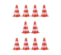 Relaxdays Lot de 10 cônes d'avertissement empilables pour sac de transport, sac à lacets, niches de marque, en pylone, 22 cm, orange/blanc