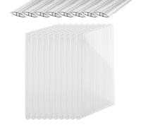 Lot de 10 plaques alvéolaires à double paroi Relaxdays 6 mm, avec profils en H, pour serre, 121 x 60,5 cm, transparentes