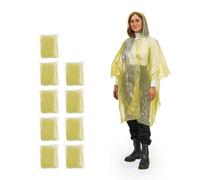 Relaxdays Lot de 10 ponchos jetables en couleur