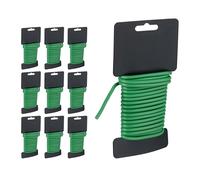 Relaxdays Lot de 10 Rouleaux Fil de Fer, Longueur 5 m, diamètre 5 mm, revêtement, Accessoires de Jardinage, Vert