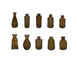 Relaxdays Lot de 10 vases en verre
