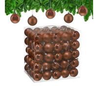 Relaxdays Boule de Noël, lot Pratique de 100, Plastique Robuste, pour décorer Le Sapin, diamètre : 6 cm, Marron