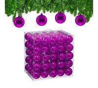 Relaxdays Boule de Noël, lot Pratique de 100, Brillante, Plastique Robuste, pour Le Sapin, diamètre : 6 cm, Violette