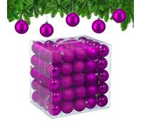 Relaxdays Boule de Noël, lot Pratique de 50, en Plastique Robuste, pour Le Sapin, diamètre : 6 cm, Violette
