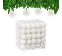 Relaxdays Boule de Noël, lot Pratique de 100, Brillante, Plastique Robuste, pour Le Sapin, diamètre : 6 cm, Blanche