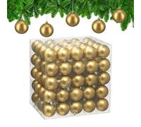 Relaxdays Boule de Noël, lot Pratique de 100, Mate, Plastique Robuste, pour Le Sapin, diamètre : 6 cm, dorée