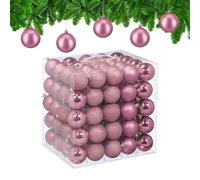 Relaxdays Boule de Noël, lot Pratique de 50, en Plastique Robuste, pour Le Sapin, diamètre : 6 cm, Rose
