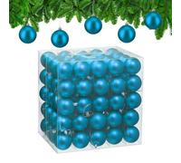 Relaxdays Boule de Noël, lot Pratique de 100, Mate, Plastique Robuste, pour Le Sapin, diamètre : 6 cm, Bleu Cyan