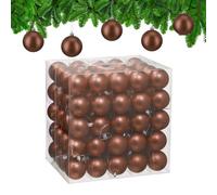 Relaxdays Boule de Noël, lot Pratique de 100, Mate, Plastique Robuste, pour Le Sapin, diamètre : 6 cm, Marron