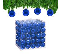 Relaxdays Boules de Noël – Lot de 100, brillantes, plastique robuste, Ø 6 cm pour le sapin – Bleu roi