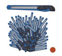 Relaxdays Lot De 100 Cutters À Déclic Pour Carton Bricolage Bleu 9 Mm