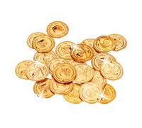 Relaxdays Pièces d'or Pirates, Lot de 1152 pièces de Monnaie, Jeux Jouet Plastique trésor, doré
