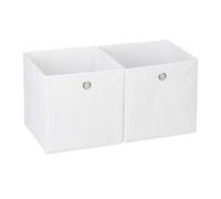 Relaxdays Lot de 12 boîtes de rangement blanc