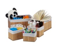 Relaxdays Lot de 12 paniers de rangement nature