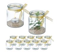 relaxdays Photophore en set de 12 avec ruban