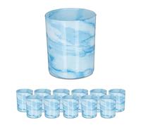 relaxdays Verres à bougie à chauffe-plat bleus, set de 12 pièces