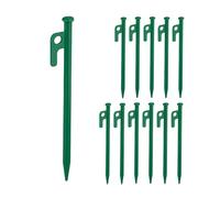 Relaxdays Lot de 12 piquets de Fixation, pour sols durs, 20 cm, Acier, Sardines Robustes pour Le Camping, Vert