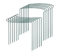 Relaxdays Lot de 12 Tuteurs, Support pour Plantes grimpantes, rosiers, sur Pied, Semi-Circulaire, en Acier, Vert foncé