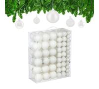 Relaxdays Boule de Noël, lot Pratique de 138, en Plastique, pour décorer Votre Sapin comme il se Doit, Blanche