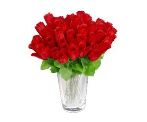 Relaxdays Lot de 144 roses rouges en bouquets