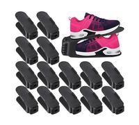 Relaxdays Empileurs Chaussures, Lot de 15, Jusqu’à Taille 39, antidérapants, Plastique, Rangement pour Souliers, Noir