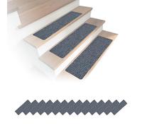 Relaxdays Lot de 16 Tapis d'escalier Auto-adhésifs Gris Clair 65 x 20 cm
