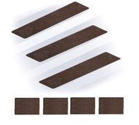 Relaxdays, lot de 16 tapis d'escalier rectangulaires 75 x 20 cm, auto-adhésifs, marron