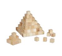 Relaxdays Lot de 160 Cubes en Bois, pour bricoler, dés de 20 mm, Accessoires DIY, déco, Non traité, Bois de pin, Nature