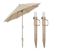 Relaxdays Lot de 2 ancrages de Sol Rasendorn pour Parasol, Acier métallisé