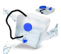 Relaxdays Lot de 2 bidons Pliables, Jerrycan à Eau de Camping, Robinet, Large Couvercle & lanière, 15 L, sans BPA