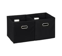 Relaxdays Boîtes de Rangement, Lot de 2, Pliables, œillets, H x L x P : 32 x 33 x 33 cm, caisses pour étagère, Noir