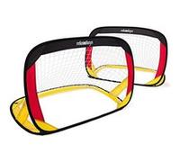 Relaxdays Lot de 2 buts de football Pop up Pliable Sac de rangement Piquets pour Enfants Cage de but Jardin parcs H x l x P: 80 x 119 x 83 cm, noir rouge jaune G